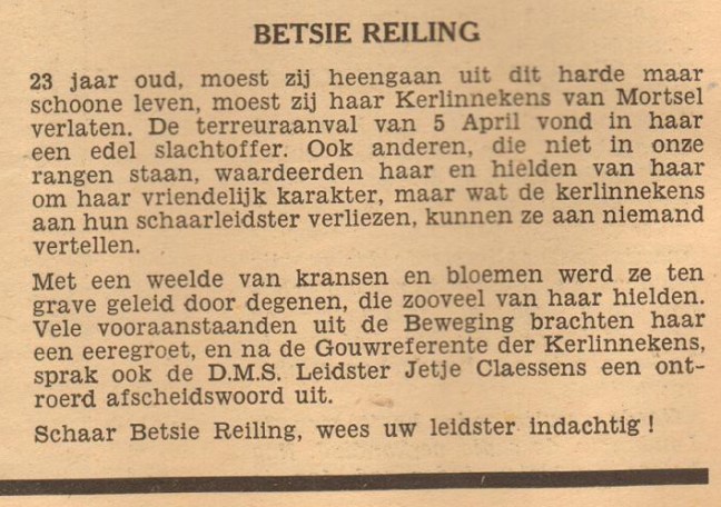 In Memoriam - Bossaerts-De Baerdemaker - Reiling Betsie - Vrouw en Volk - 04-1943
